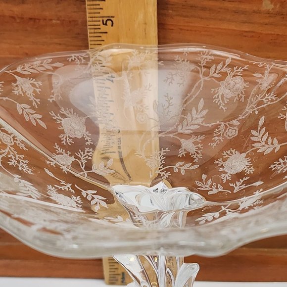 Fostoria Baroque Shirley Compote Pedestal Cheese Plate Stand Depression Glass - Picture 12 of 13